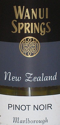 Wanui Springs Marlborough Pinot Noir