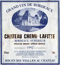 Grand Vin de Bordeaux Chateau Chenu-Lafitte Bordeaux Superieur