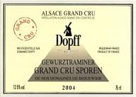 Alsace Dopff Gewurztraminer Grand Cru Sporen