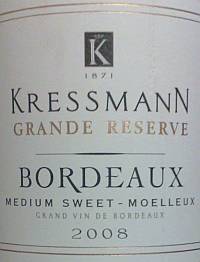 Bordeaux Kressmann Grande Reserve Moelleux