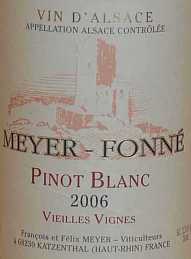 Meyer Fonne Vin d`Alsace Pinot Blanc Vieilles Vignes