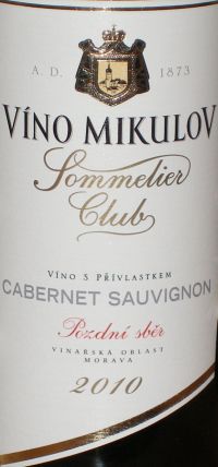 Vino Mikulov Sommelier Club Cabernet Sauvignon Pozdni Sber
