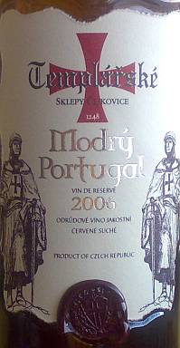Templarske Modry Portugal Vin de Reserve