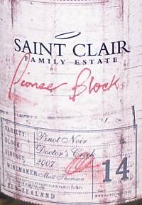 Saint Clair Pioneer Block 14 Doctors Creek Reserve Pinot Noir