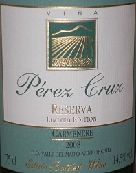Perez Cruz Reserva Limited Edition Carmenere