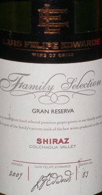 Luis Felipe Edwards Family Selection Gran Reserva Shiraz