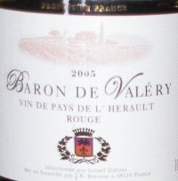 Baron de Valery Vin de Pays de L`Herault Rouge