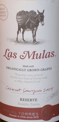 Las Mulas Organically Grown Grapes Cabernet Sauvignon Reserve